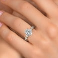 thumbnail image 3 of Gem Stone King 3.90 Cttw IGI Certified Lab Grown Diamond in 2-Tone 14K White and Yellow Gold Engagement Ring for Women | Oval Center Diamond 3.00 Ct | D-E Color | VS1-VS2 Clarity | Size 8, 3 of 6