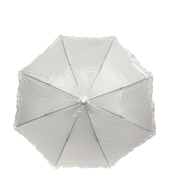 White Umbrella with Ruffle 17.75" (Each)