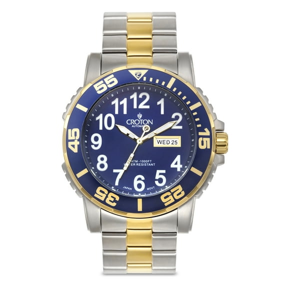 Mens Stainless Steel Two Tone Luminous Hands Watch