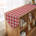 thumbnail image 4 of Vintage Plaid Table Runner Linen Burlap Table Runner 36 Inches Small Red Modern Checkered Farmhouse Stripes Dresser Scarves for Kitchen Island Coffee Dining Room Party Holiday Decoration 13"x36", 4 of 8