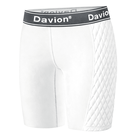 Davion Youth Girls Sliding Shorts Softball - Kids Compression Shorts for Softball Baseball Lacrosse (White-M)