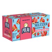 Polar Zero Calorie Strawberry Watermelon Sparkling Seltzer Water, 12 fl oz, 8 Pack Cans