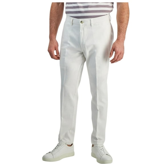 Kenneth Cole Mens Slim fit Dress Pants 36 / 29 White Solid Stretch