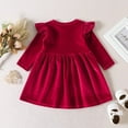 thumbnail image 4 of WIBACKER Kids Baby Girls Long Sleeve Velvet Dress Autumn Winter Princess Party Dresses, 4 of 7