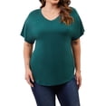 thumbnail image 3 of DDLUYY 3 Pack Women’s Plus Size Tops Tunic Short Sleeve V Neck Shirts Casual Soft Blouse 1X-5X, 3 of 6