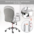thumbnail image 4 of Grey Velvet Office Chair with Adjustable Height & Tufted Back - Comfortable Computer Desk Task Chair for Home Office & Workspace (23.4" x 23.8" x 40.6"), 4 of 7
