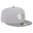 thumbnail image 3 of Men's New Era Gray/Graphite Pittsburgh Steelers Iron Cloud 59FIFTY Fitted Hat, 3 of 6