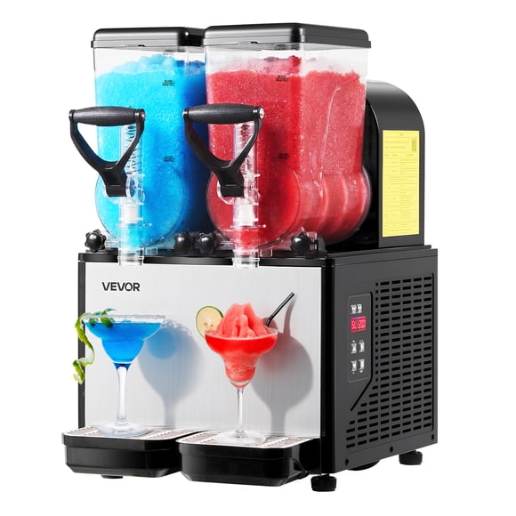 VEVOR Slushie Machine, 6L/1.6Gal x 2 Tank Commercial Slushy Maker, Frozen Drink Maker with Self-Cleaning, Margarita Machine