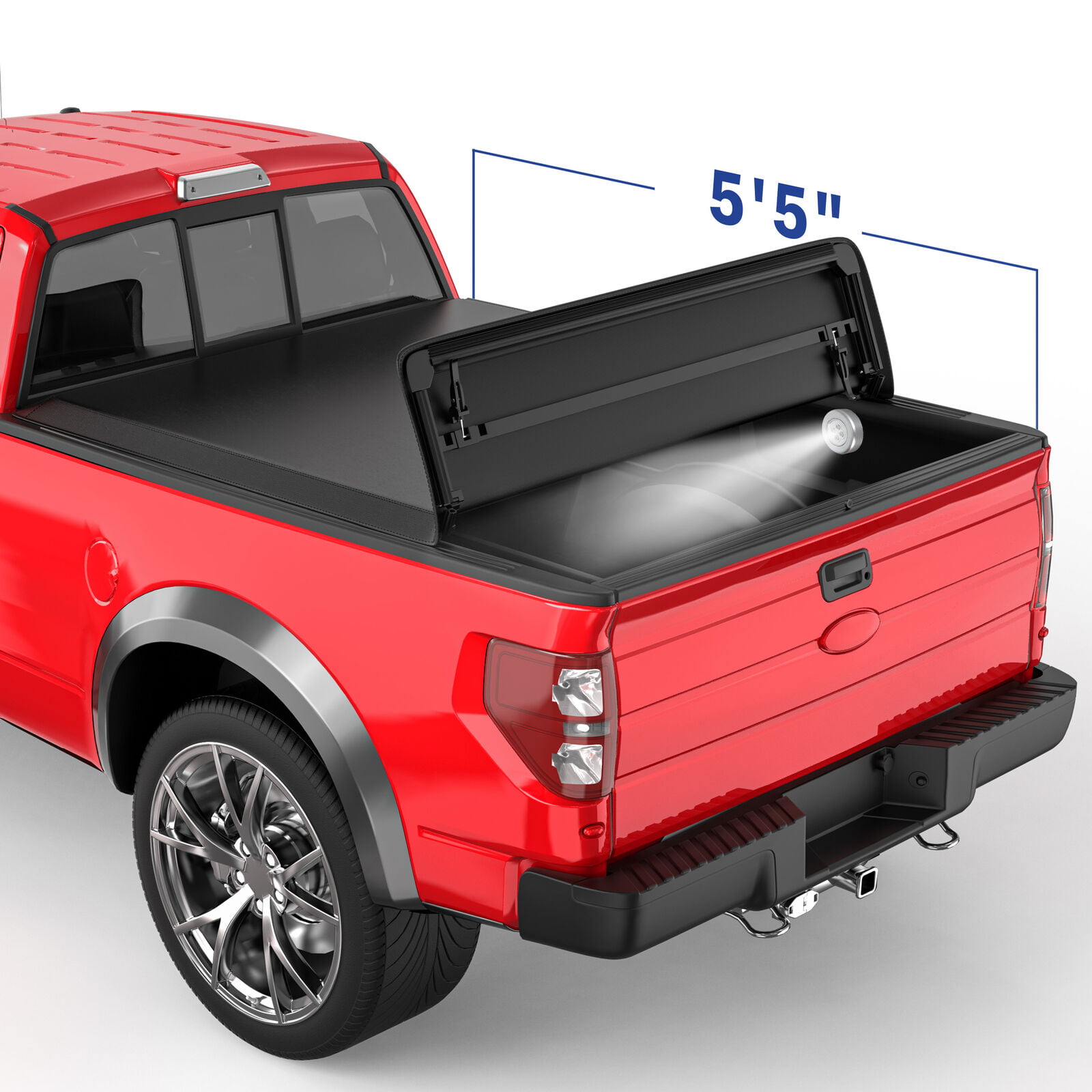 5.5FT Soft Truck Bed Tonneau Cover 4Fold For 20152020 Ford F150 W