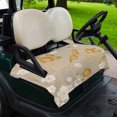 thumbnail image 2 of Golf Cart Seat Covers for 2 Seater,Yellow Flower Microfiber Cart Seat Towel Blanket,Japanese Style Floral Leaf on Linen Absorbent Breathable Non Slip Bench Seats Protector for Golf Course 51"x31", 2 of 9