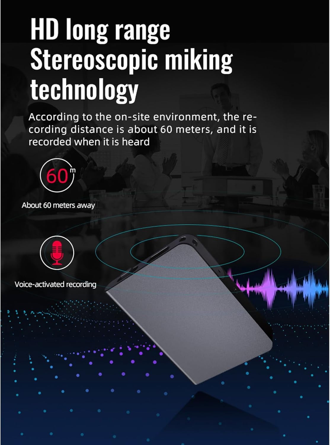 Mini Voice Recorder: Capture Every Sound with Smart, Compact Precision, Digital Intelligent Voice Activated Recorder with Playback, Rechargeable HD Noise Reduction One-Button Operation (8GB)