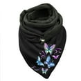 thumbnail image 1 of Foulard à Boutons Chauds Hiver en Coton Imprimé Papillon pour Femmes, 1 of 3