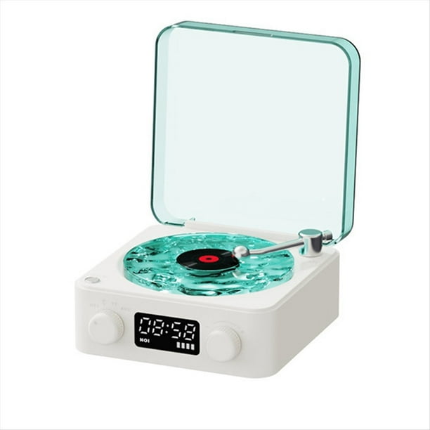 KW03 Altavoz de Retro RGB Inalámbrico Bluetooth 5.0 Tocadiscos Reproductor de Altavoz Sonido Estéreo con Ruido
