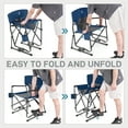 thumbnail image 5 of EVER ADVANCED Rocking Camping Chair, Outdoor Folding Rocker with Cup Holder, Steel, Supports 300 lbs, Blue, 5 of 16