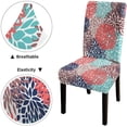 thumbnail image 3 of Bright Dining Chair Cover Bright Beige Blue Pink Floral Set of 6 Stretch Removable Washable Slipcovers for Dining Room Hotel Kitchen, 3 of 6