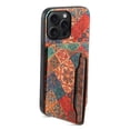 thumbnail image 6 of for Samsung A14 Cork Wood Phone Case, Retro Floral Colorful Flower Printing Magnetic Folio Flip ID/Credit Card Holder Slot Back Cover Bag, Kickstand Support, 6 of 7