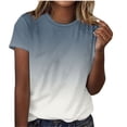 thumbnail image 5 of Ashirexll Short Sleeve Shirts for Women Fashion Printed Short Sleeve Blouse Round Neck Casual Loose Top for Spring Summer, 5 of 6
