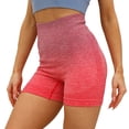 thumbnail image 1 of Gibobby Shorts Yoga Pantalones cortos de yoga de partes para levantamiento de cadera de melocotón con cierre gradual de cintura alta para mujer(Rojo, M), 1 of 3