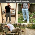 thumbnail image 6 of Ihhxva Men's Cotton Linen Cargo Pants Lightweight Casual Straight Leg Pants Elastic Drawstring Waist, Multiple Pockets Loose Fit Summer Beach Pants S-3XL, 6 of 10
