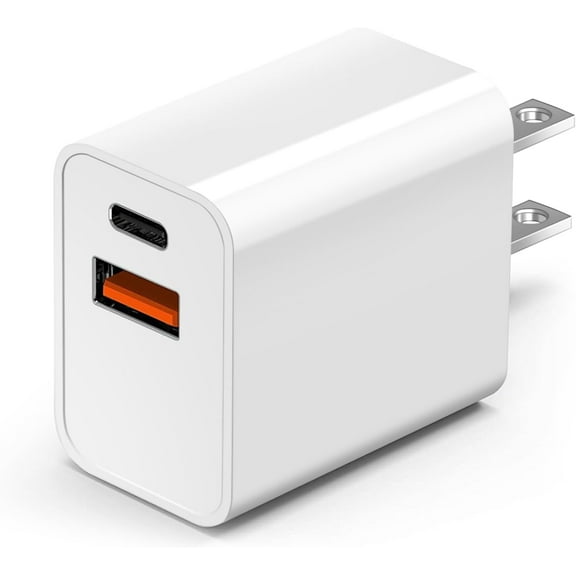 Chargers 2-Port USB Power Adapter [1-Pack] Wall Charger 2.4A Cube for Plug Outlet Compatible for iPhone 8 / X / 7 / 6S / Plus  , Samsung Galaxy, Motorola, HTC, Other Smartphones - White