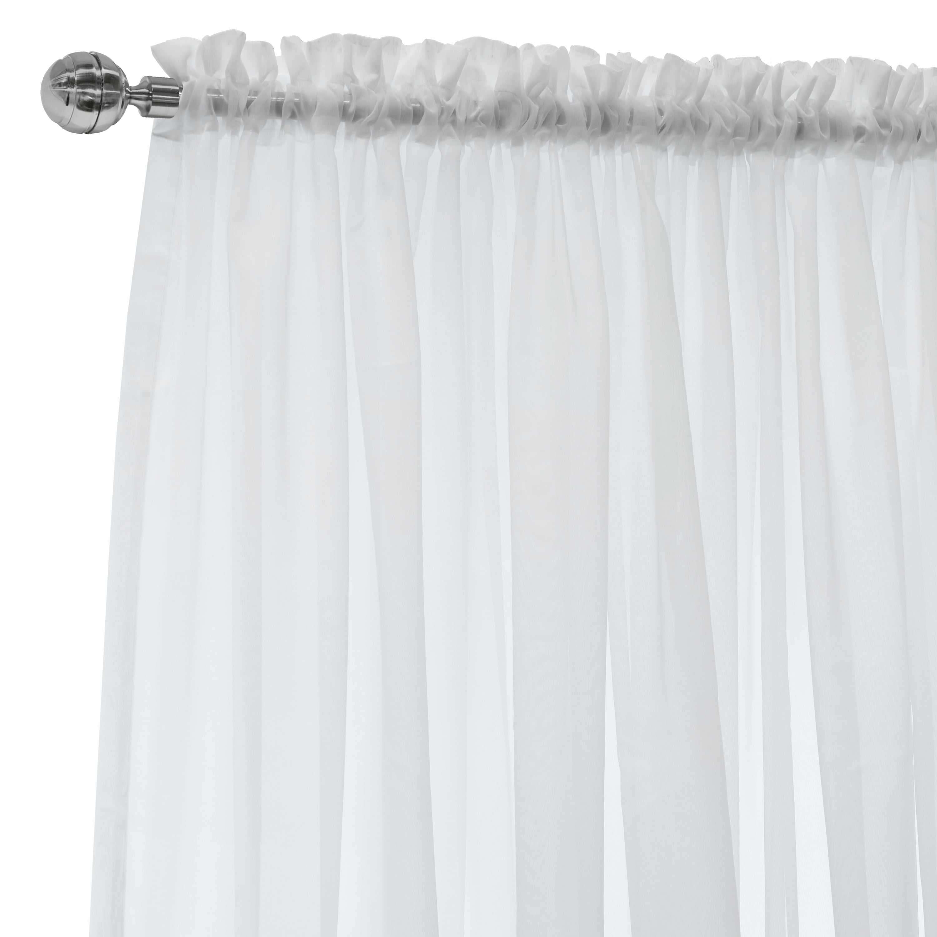 Rhythm Rod Pocket European Style High Curtain Voile 104" x 84" in White