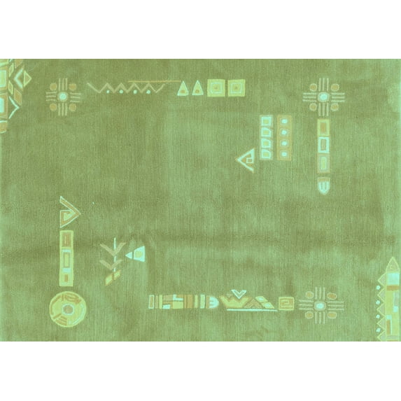 Ahgly Company Indoor Rectangle Abstract Light Blue Modern Area Rugs, 3' x 5'
