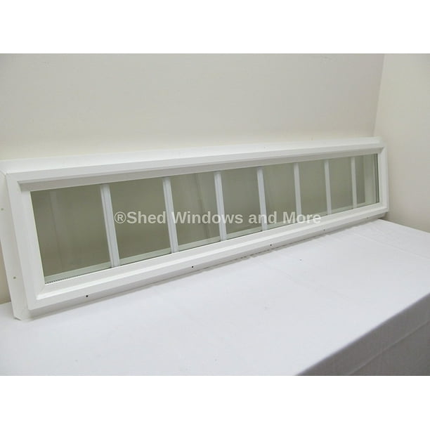 Transom Window Double Pane PVC Frame 10" x 48" w/grids