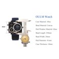 thumbnail image 4 of Mirar OULM Reloj de negocios para hombres Reloj de cuarzo de lujo con banda de lona Reloj con tres zonas horarias y reloj deportivo OULM Mirar, 4 of 7