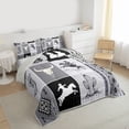 thumbnail image 3 of Homewish Rustic Farmhouse Teens Full Size Comforter Sets, Western Cactus Plant Bedding Comforter Set, Grey Aztec Abstract Reversible Bedding Sets, Lightweight Room Decor, 3pcs, 3 of 8
