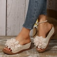 thumbnail image 2 of Orthopedic Wedge Slides Sandals for Women 2025 Boho Beach Flower Platform Dress Slip on Summer Shoes, 2 of 5