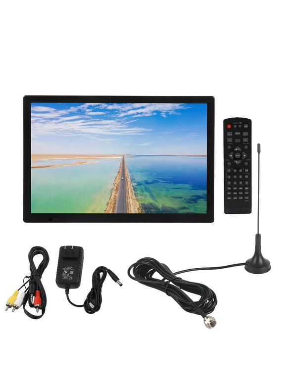 Portable TV 15.4 Inch,Small TV with 1080P HDMI Input,Digital TV with Antenna ATSC Tuner,Rechargeable TV Portable Monitor Built-in TV Stand, Mini TV for Bedroom, Kitchen, Camping, RV