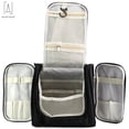 thumbnail image 4 of Gustave Extra Large Capacity Hanging Toiletry Bag, Travel Cosmetic Kit Sturdy Metal Hook Organizer Makeup Bag Grooming Tools "Black", 4 of 13