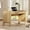 Oak, variant on 47.2”W Mid-century Modern Curved Waterfall Writing Desk With 2 Drawers,Wood Computer Desk With Charging Station, Standing Desk For Home Office