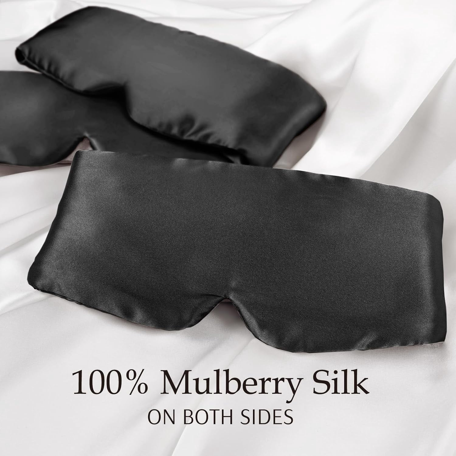 100% Mulberry Silk Sleep Mask Eye Mask for Man and Woman with Adjustable Headband, Full Size Large Sleep Mask & Blindfold for Total Blackout for All Night Sleep, Travel & Nap- Light Plum