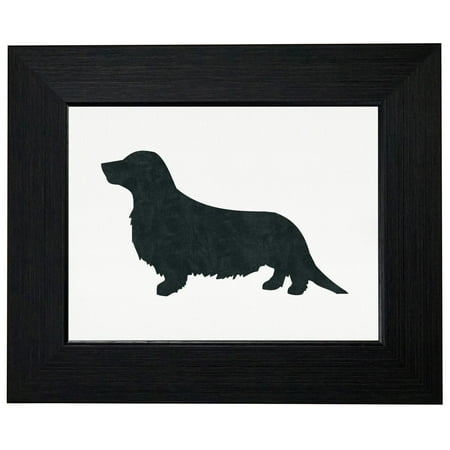 long haired dachshund dog framed print poster wall or desk mount