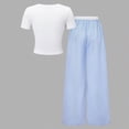 thumbnail image 6 of Girls Short Sleeve & Pants Set Comfortable Slim Fit Top & Casual Pants Kids Outfits Toddler Girl Summer Clothes, 6 of 9