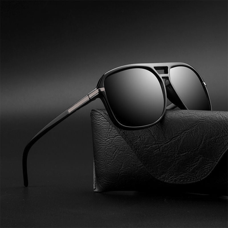 Polarized Sunglasses For Men UV400 Protection Driving Retro Fashion Oval Frame TAC Lens PC Frame