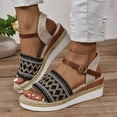 thumbnail image 4 of Womens Dress Sandals, Xunlbb Women's Summer Size Wedge Fish Mouth Roman Sandals(Black,Size:36), 4 of 9