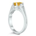 thumbnail image 2 of SZUL Women's 7X5MM Citrine and Diamond Open Three Stone Ring in 10K White Gold, 2 of 4