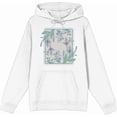 thumbnail image 4 of Fuschia Flowers Adult White Long Sleeve Hoodie-Medium, 4 of 6