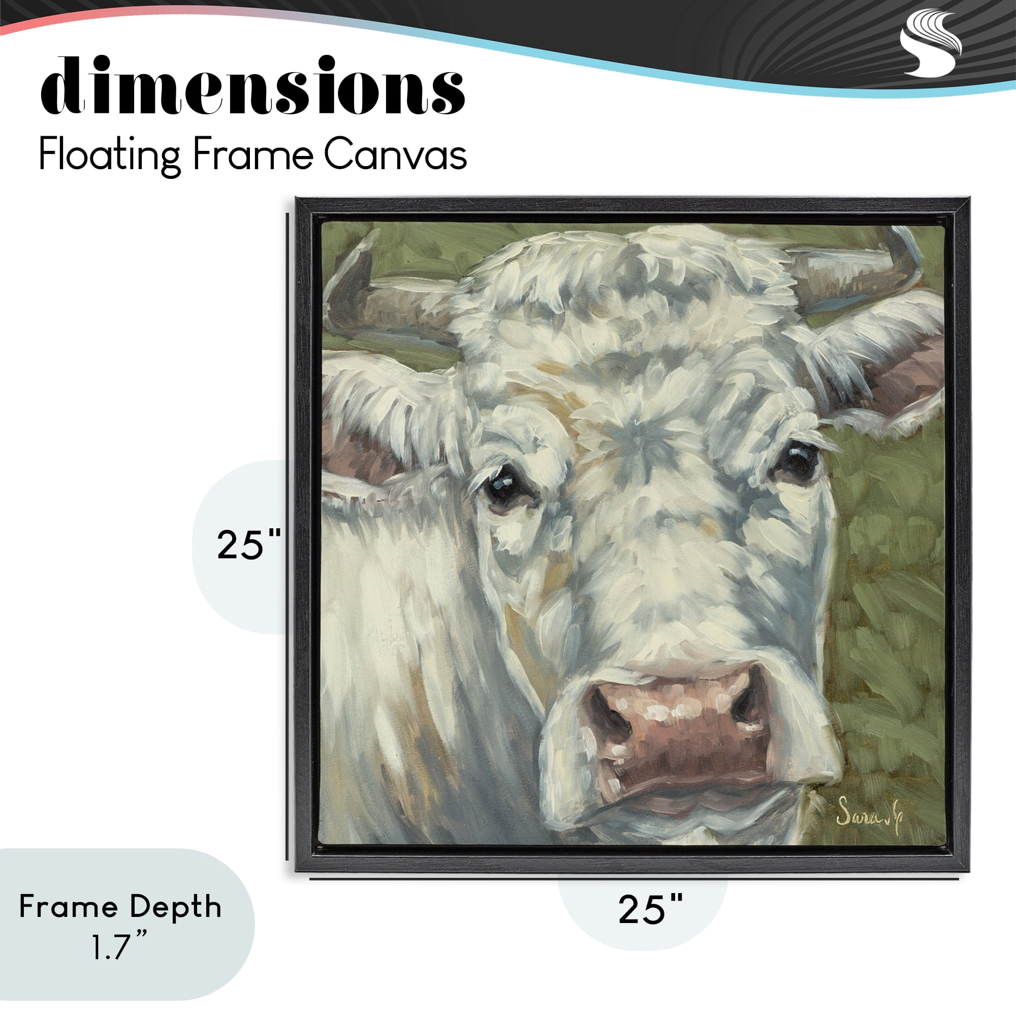 Stupell Industries Pearl Of The Pasture Black Framed Floater Canvas Wall Art, design by Sara G. Designs