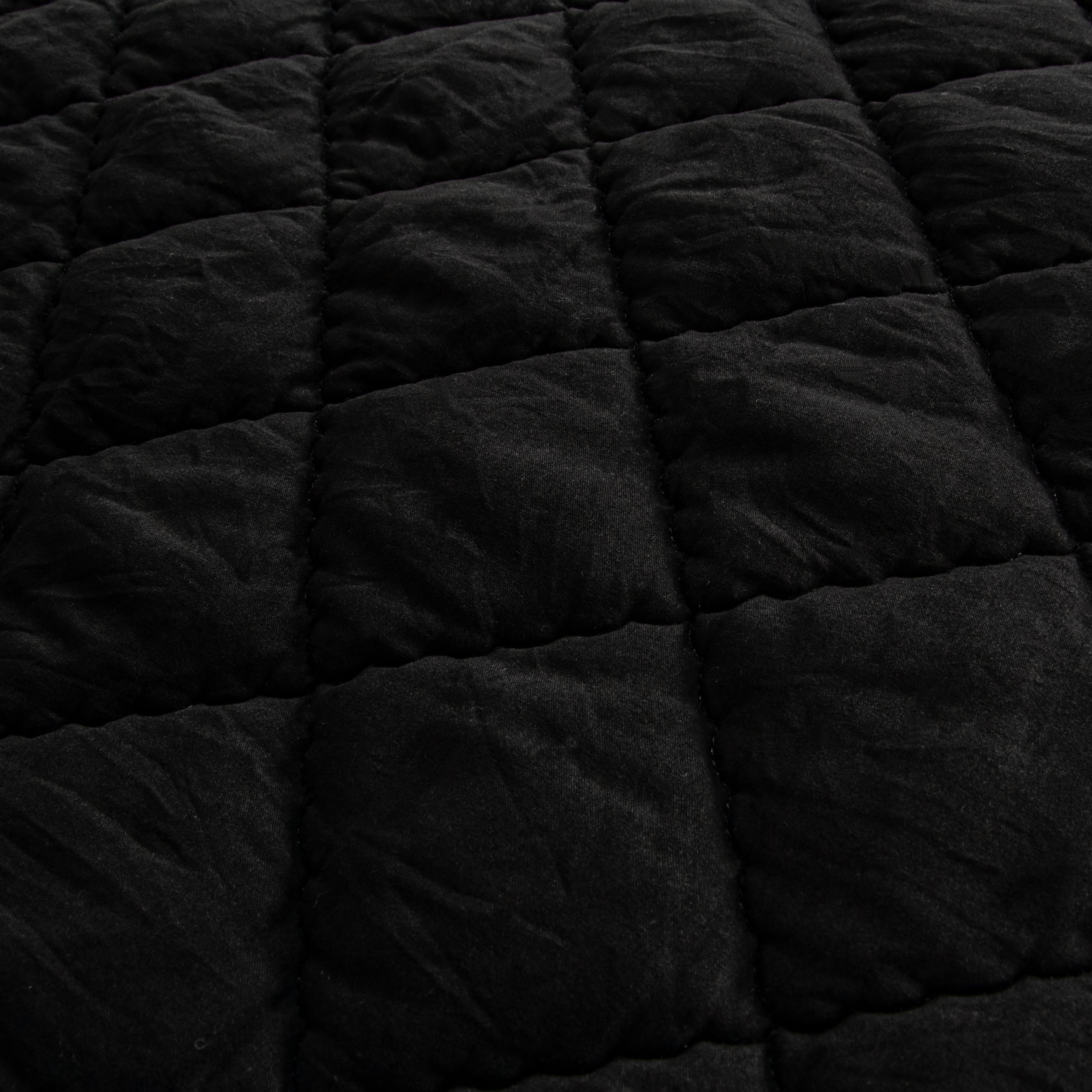 Flxxie Microfiber Ultra Soft Toddler Comforter, Warm Kids Crib Quilted Blanket, Black, 39"x47"