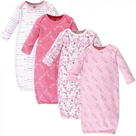 UPC: 0660168335750 | Luvable Friends Baby Girl Cotton Long-Sleeve Gowns 4pk  Love  0-6 Months