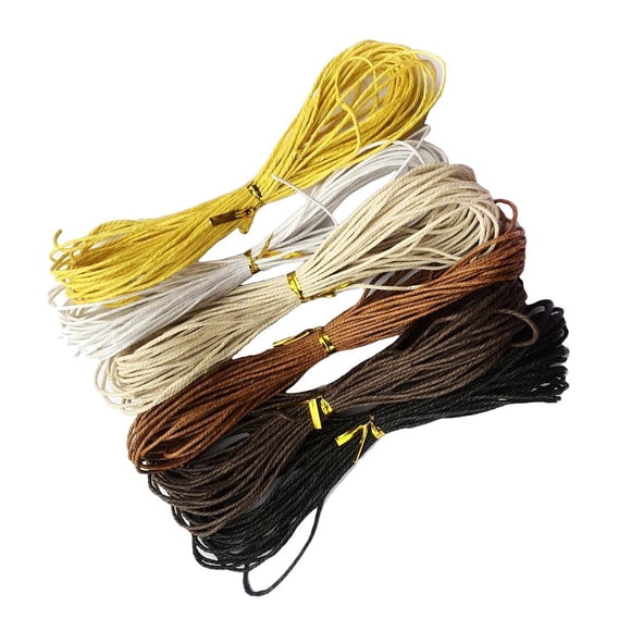 Cordón de algodón encerado de 6 piezas, duradero, encerado, para pulseras, collares y manualidades. 1