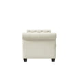 thumbnail image 3 of Comfort  Style with Modern Rolled Arm Rectangular Large Sofa Stool in Ivory, 3 of 8