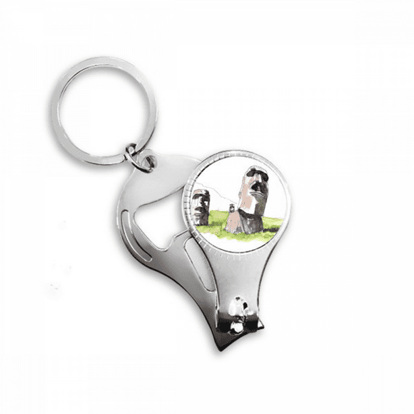 moai statues in easter island nail nipper key chain bottle opener clipper