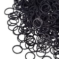 thumbnail image 2 of Mini bandas de goma negras suaves bandas elásticas compatibles con cabello para niños, cabello trenzado, peinado de boda y más (paquete de 1000) Afortunado Sencillez, 2 of 5