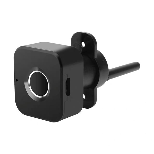 Cerradura inteligente con huella digital para cajones de oficina, seguridad reforzada, diseño compacto, batería recargable, chip de segunda generación, apertura a la izquierda, color negro, modelo