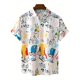 thumbnail image 5 of Camisa hawaiana con gráfico abstracto colorido para hombres, blusa con estampado 3D de juego de pelota de cocotero, camisas hawaianas de manga corta para mujeres y niños, 5 of 5
