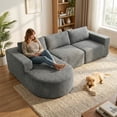 thumbnail image 2 of HOMCOM Modular Sectional Sofa with Chaise L Shaped Cloud Couch Dark Grey, 2 of 9